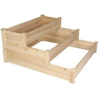 Повдигнато градинско легло комплект дървен плантатор Bo тежко дърво от твърдо ела; 47 47 21