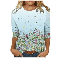 Дамски екипаж Pullvoer Модни ръкави есенни флорални ризи тениска блуза върхове суичър пуловер