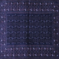 Ahgly Company Machine Pashable Indoor Square Persian Blue Traditional Area Cugs, 5 'квадрат