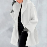 Дамски зимно вълнено палто яке дами дами топли тънки дълги изходни дрехи бележка, моля, купете един или два размера по -големи