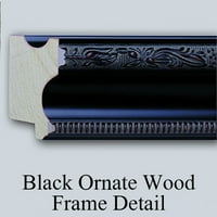 Walter Blackman Black Ornate Wood Famed Double Matted Museum Art Print, озаглавен: Жена с Upspept Hair