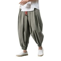 Мъжки панталони мода хлабав ежедневни широки панталони мъжки еластични панталони крака работни панталони За Мъже сив 4хл