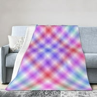 Кариран текстурен дизайн за хвърляне на одеяло, супер меко антилигиращо одеяла на фланела, 50 x40