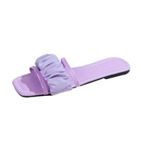 Бохо слайд сандали за жени момичета шикозен нисък клин Сандал ежедневни отворени пръсти Плоски сандали Лято плаж приплъзване на сандали платформа сандали