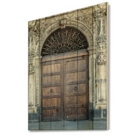 Дизайнарт 'стара врата в Катания, Италия' винтидж принт върху Натурално борово дърво ' винтидж принт върху Натурално борово дърво