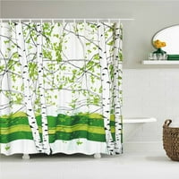 Водоустойчив плат душ завеси дърво листа бяла бреза Баня Голям 3д печат декорация душ завеса баня екран