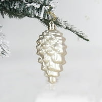 Коледни орнаменти Коледни дърво декорации лъскави матови коледни топки Пластмасови Pinecone могат да бъдат подарък за вашето семейство или приятели