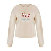 Hwmodou женски тениски за тениски с дълъг ръкав O Collar Classic Casyal Chissual Top Pullover Thish for Women