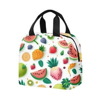 Цветни плодове модел преносими торбички за пикник за храна Термични торбички за съхранение на многократна употреба за жени деца