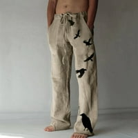 Lhked Мъжки летен памук и коноп Панталони с широки крака