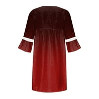 Рокля за жени, модна женска отпечатана ваша дантела пачуърк бохемска курортна рокля червена l