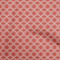 OneOone Silk Tabby Светлият червен плат Геометричен шивателен материал от печат на тъкан край двора