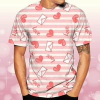 Yubnlvae Mens Fashion Leisure Sports Valentine Cotton Printing Тениска с къс ръкав