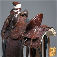 34bh in Western Horse Wade Saddle American Leather Ranch Roping Walnut Hilason