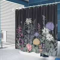 Завеса за душ, ботанически завеси за душ за баня, комплекти за завеси за душ, комплект за дъски за душ, водоустойчив бързо изсушаващ без миризма завеса за душ с куки, L-72 × в