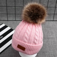 Стабилно облекло по поръчка шапка сладко дете деца момиче момче бебе бебе зима топла плетене на една кука плетка шапка шапка с шапка бежово