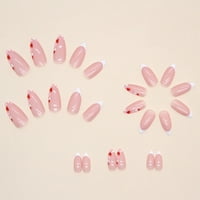 Момиче розови сладки фалшиви нокти с удобно докосване като естествени нокти за абитуриентски парти или всякакви отлични модели за лепило