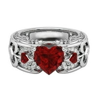 〖Хелобие〗Свети Валентин годежен пръстен Сърце форма пръстен сплав бижута