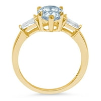 2. CT Brilliant REU CREE CLEAS SIMULED DIAMOND 18K Жълто злато тритонен пръстен SZ 6.75
