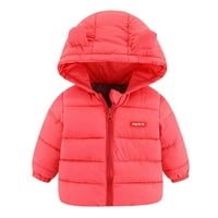 Малко дете деца бебе grils момчета с качулка на открито яке дебел топъл ветроустойчив палто дрехи размер каки