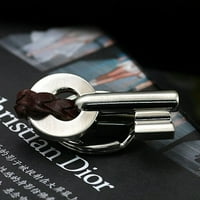 Креативна модна кожена двойка ключодържател на ключовия риф на ключове за ключ за ключ за ключ за заключване
