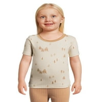 Чудо нация малко момиче Стегнат годни, 2-парче пижама комплект, размери 12м-5т