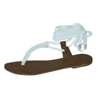 Honeeladyy Womens Summer Flip-Flop дантета с твърд цвят плоски сандали сандали за женски клирънс под $ сандали за женски клирънс под $ 10