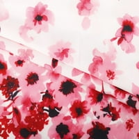 Мода Без ръкави популярна ваканция Екипажа врата пролет и лято реколта разбити цветя нови Дамски рокли розови