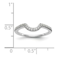 14k бяло златна пръстенна лента Сватбена диамант кръг размер 5