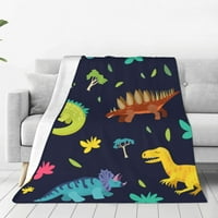 Сладко карикатурно одеяло за динозавър фланелни одеяла меко плюшено одеяло за руно за диван за легло възрастни деца 50 x40