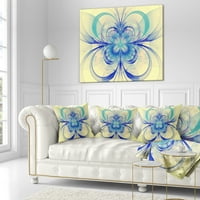 Дизайнарт син фрактален Цветен модел - флорална възглавница-18х18