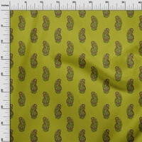 Oneoone Polyester Lycra Lime Green Fabric Peacock Block Sewing Craft Projects Propcy отпечатъци от двор широк двор