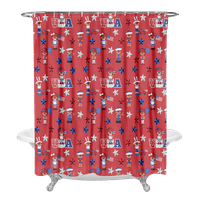 4 юли патриотична завеса за душ с куки за домашна баня вана декор лесна грижа машина за измиване за издръжлив полиестер тъкан за баня 35 x72