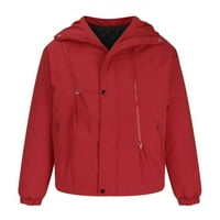 Wavsuf мъжки якета Големи и високи лек ежедневен бутон с цип топъл червени палта размер 2xl