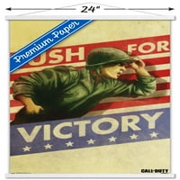 Call of Duty: Втората световна война - Push Tall Poster с дървена магнитна рамка, 22.375 34