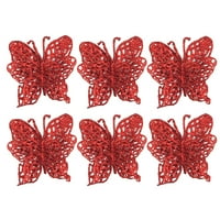 Клирънс Йохома коледно дърво орнаменти Коледа симулация пеперуда Коледа украшение червено