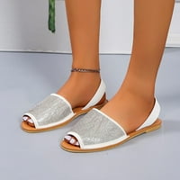Женски плоски сандали- небрежни отворени летни сандали бяло
