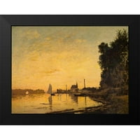 Monet, Claude Black Modern Framed Museum Art Print, озаглавен - Аржентил -къс следобед 1872 г.