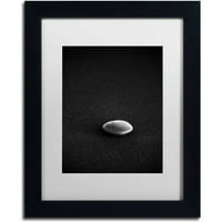 Марка изобразително изкуство 'черен камък' платно изкуство от Филип Сент-Лоуди, бял мат, черна рамка
