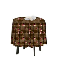 Елория Флорални печатни кръгла маса кърпа устойчиви пере декоративна покривка за маса за хранене