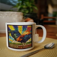 Флорида Оз керамична чаша, Аройо Гранде, Калифорния, петел мозайка, съдомиялна машина и микровълнова фурна Сейф