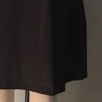 Рузиоуг пролетни рокли за Женитемодерни Дамски ежедневни Без ръкави О-деколте Дамски печатни тънък мини рокля червено М