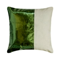 Домашното декоративно зелено 24 x24 калъфи за възглавници, възглавници от кожена кожа и бельо за диван, солиден модел модерен стил - по -добра половина зелено