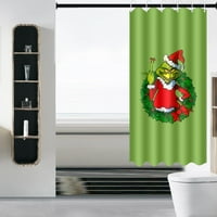 Коледни завеси за душ за баня зимен душ завеса коледен декор за баня празнични декорации полиестер плат с куки