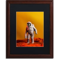 Търговска марка изобразително изкуство космонавт платно изкуство от Джейсън Шафър, Черен мат, дърво рамка