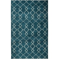 Мохок дом призматичен Тейт Блу преходни племенни Марокански точност отпечатана площ килим, 10 'х14', синьо