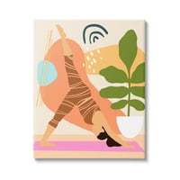 Ступел индустрии смели абстрактни форми йога Фитнес лице Стайни растения галерия-увити платно печат стена изкуство, 36х48