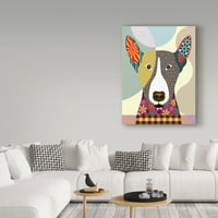 Марка изобразително изкуство 'куче бултериер' платно изкуство от Ланре Адефьойе