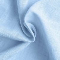 Yubnlvae ризи за жени модни женски разхлабени бельо бутон солидна ревера дълги ръкави тениска блуза върхове дамски ризи сини