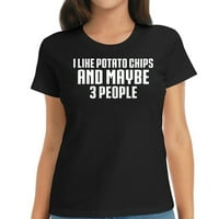 Като картофени чипсове и може би хората лятото трябва: женска графична тениска с готин принт